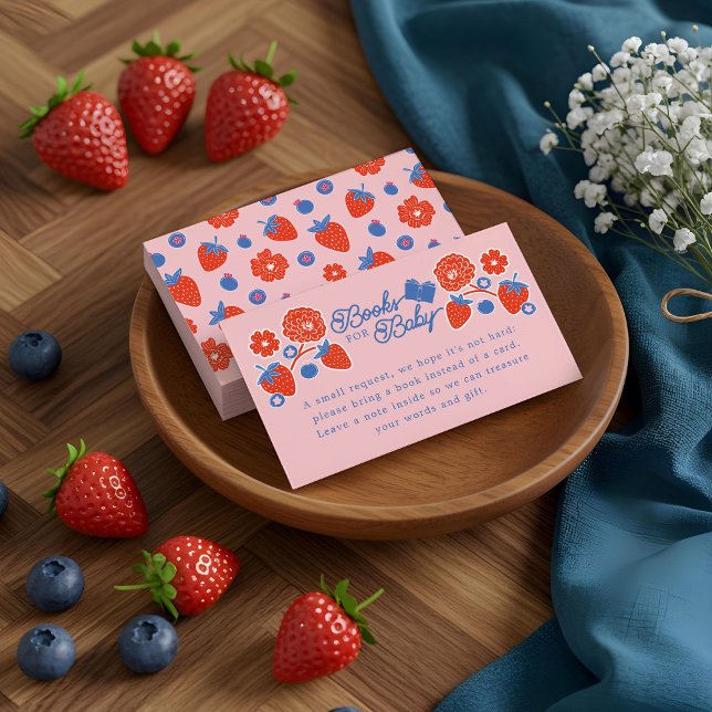 Pink Berry Sweet Blooms & Berries Books For Baby Enclosure Card (Pink Berry Sweet Blooms & Berries Books For Baby Enclosure Card)