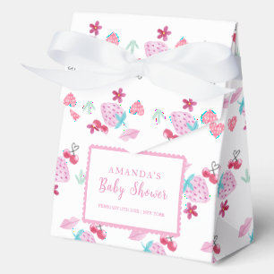 Pink Berry Sweet Sweetheart Valentine Baby Shower Favor Box