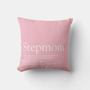 Pink Best Ever Stepmom, Stepmother Definition Throw Pillow