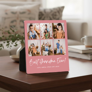 Pink Best Grandma Ever Six Photo Plaque