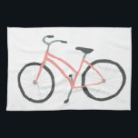 Pink bicycle bike velo kitchen towel<br><div class="desc">Decorate your kitchen with this cool pink dutch bicycle dish towel. Makes a great housewarming or wedding gift! Check my shop for more matching colours and patterns.
You can customize it and add text too.
Check my shop for lots more colours and patterns!</div>