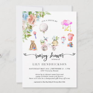 Pink Bicycle   Drive-By Baby Shower Invitation