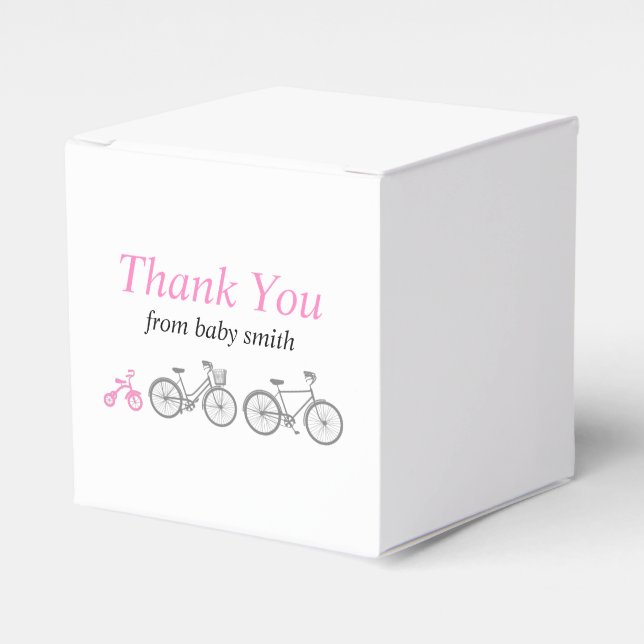 Pink Bicycle Favor Box (Front Side)
