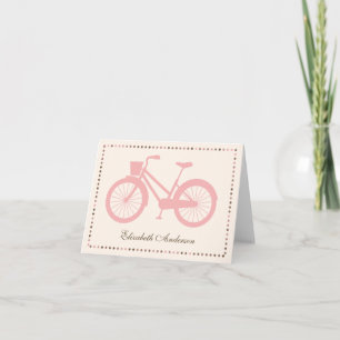 Pink Bicycle Folded Note Cards
