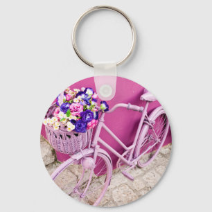 Pink Bicycle Keychain