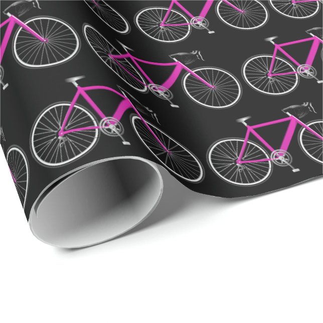 pink bicycle on black wrapping paper (Roll Corner)