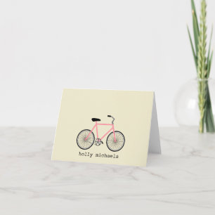 Pink Bicycle Personalized Notecards