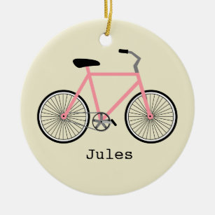 Pink Bicycle Personalized Ornament