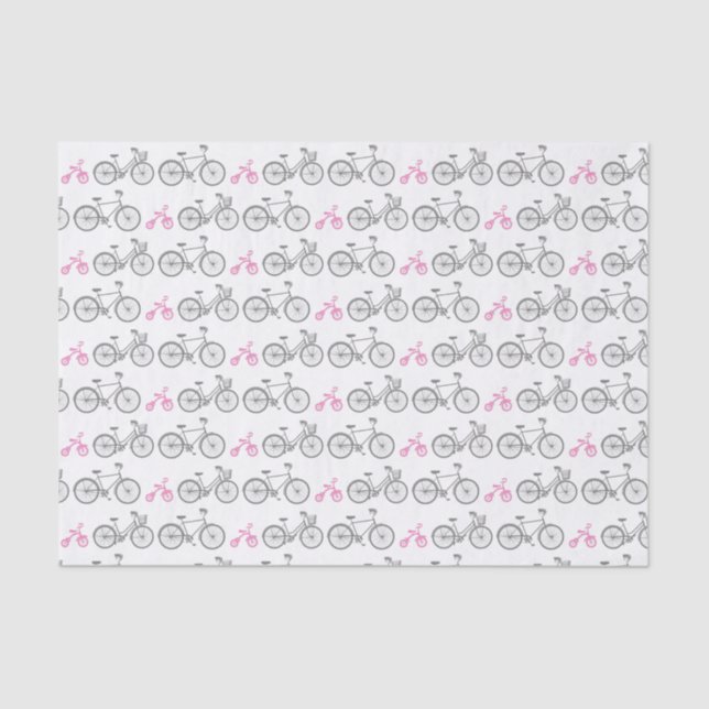 Pink Bicycle Tissue Paper (Front)