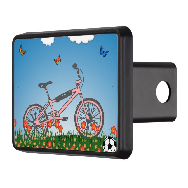 Pink bicycle trailer hitch cover (Left)