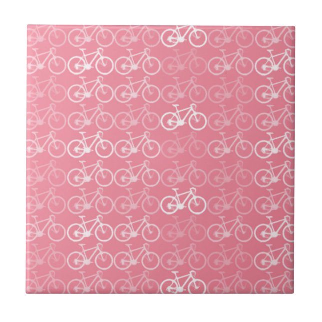 Pink Bicycles pattern Tile (Front)