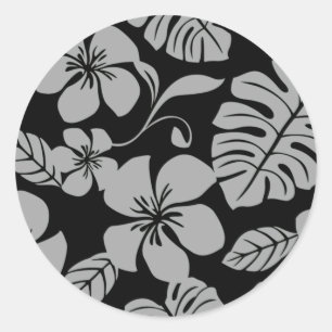 PINK BIKINI (BLACK/GRAY) CLASSIC ROUND STICKER