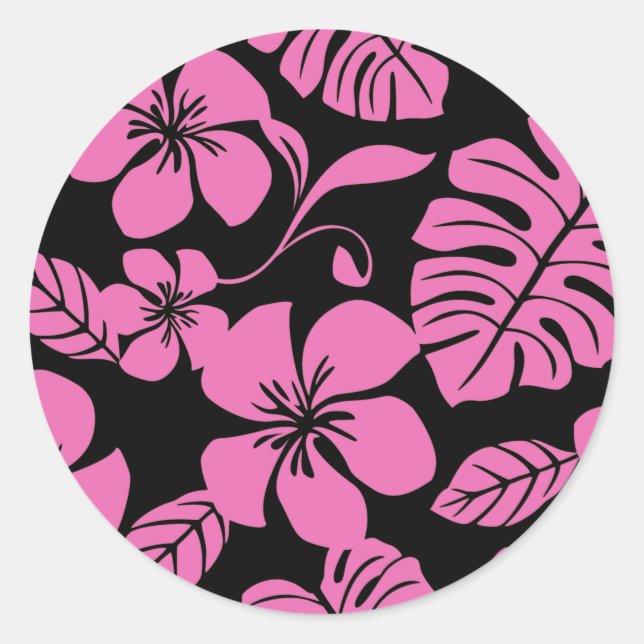 PINK BIKINI (BLACK/PINK) CLASSIC ROUND STICKER (Front)
