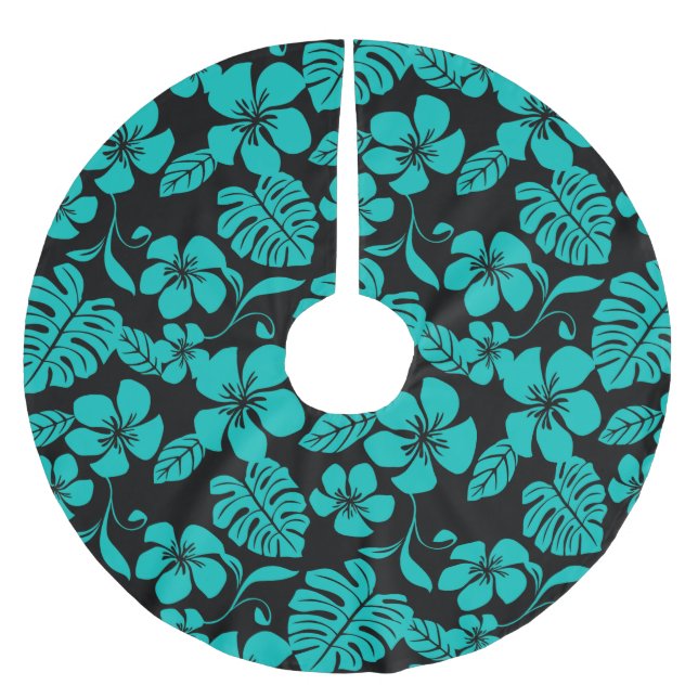 PINK BIKINI (BLACK/TEAL) BRUSHED POLYESTER TREE SKIRT (Front)