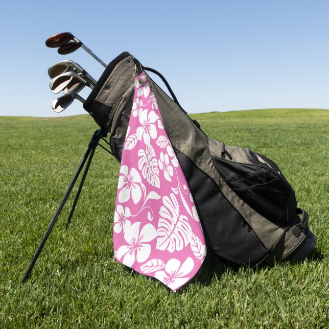 PINK BIKINI (FLAMINGO PINK) GOLF TOWEL (Green)