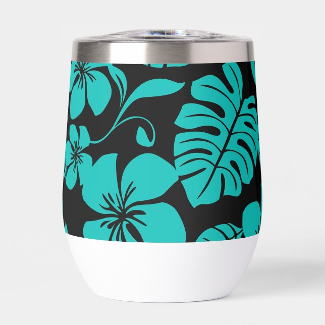 PINK BIKINI PATTERN IN BLACK/TEAL (Front)