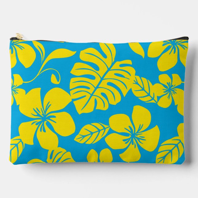 PINK BIKINI PATTERN IN BLUE/YELLOW ACCESSORY POUCH (Front)