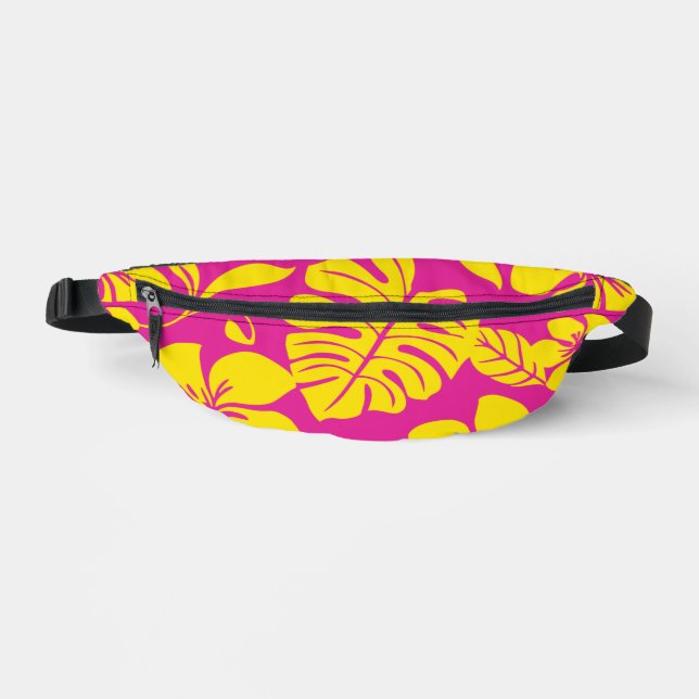 PINK BIKINI PATTERN IN HOT PINK/YELLOW FANNY PACK (Front)