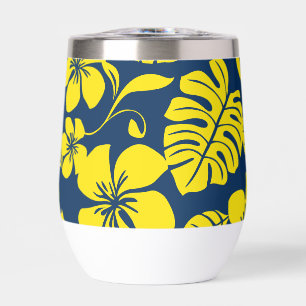 PINK BIKINI PATTERN IN NAVY AND YELLOW