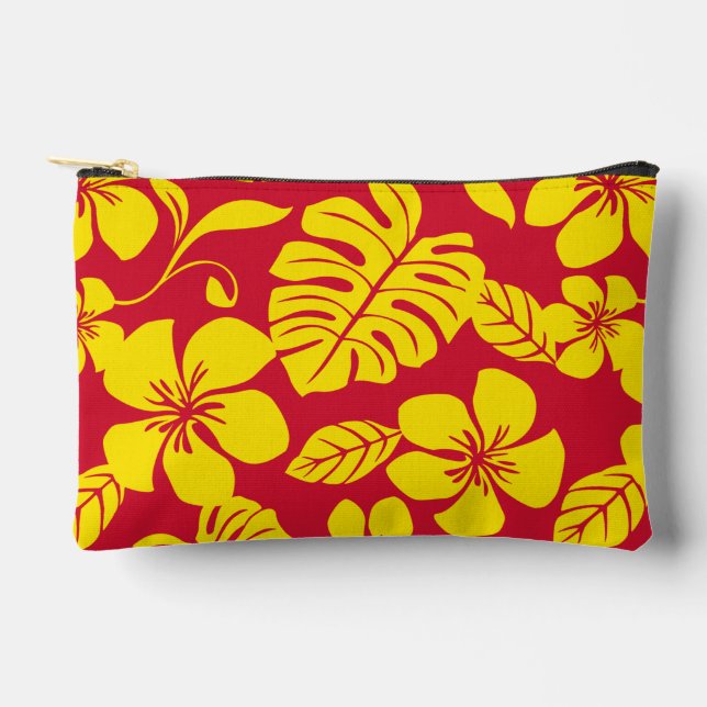 PINK BIKINI PATTERN IN RED/GOLD ACCESSORY POUCH (Front)