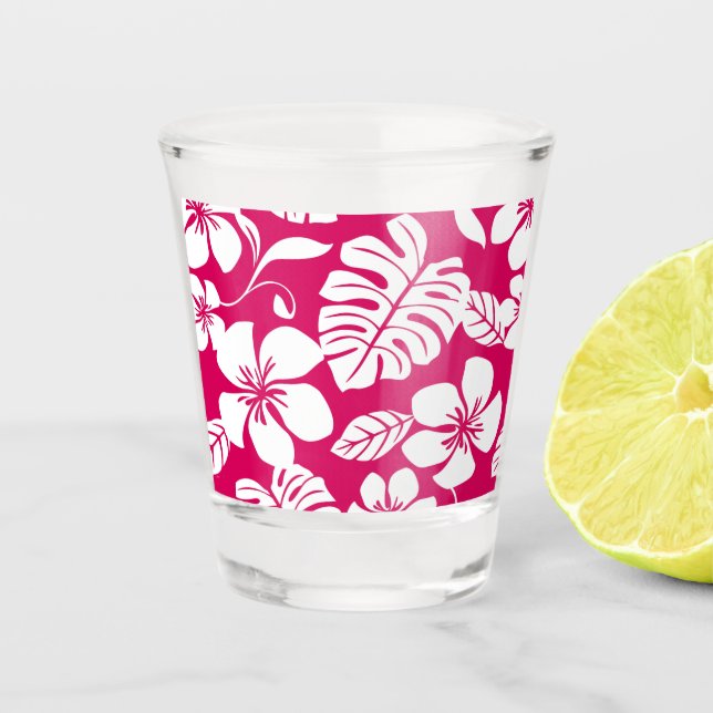 PINK BIKINI PATTERN IN STRAWBERRY RED SHOT GLASS (Front)