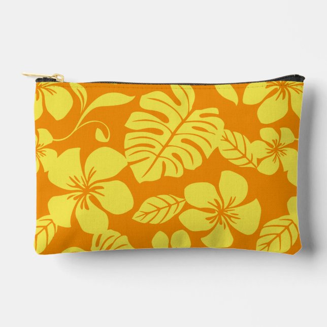 PINK BIKINI PATTERN IN TANGERINE/YELLOW ACCESSORY POUCH (Front)
