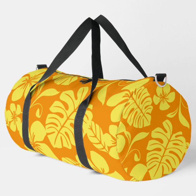 PINK BIKINI PATTERN IN TANGERINE/YELLOW DUFFLE BAG (Left Corner)