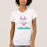 Pink Bikini Swimsuit Personalized T-Shirt
