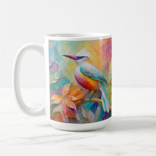Pink Billed Red Breasted Fantasy Bird Coffee Mug