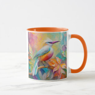Pink Billed Red Breasted Fantasy Bird Mug