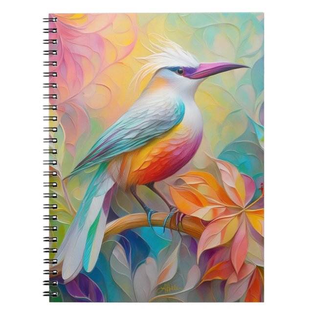 Pink Billed Red Breasted Fantasy Bird Notebook (Front)