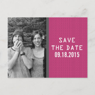 Pink Binary Code Photo Save the Date Postcard