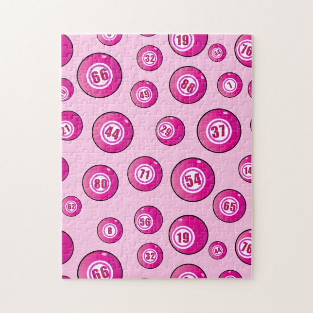 Pink Bingo Balls Fun Jigsaw Puzzle (Vertical)