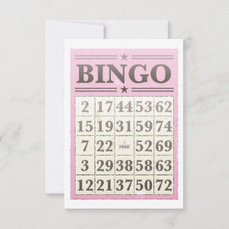 Pink Bingo Score Card