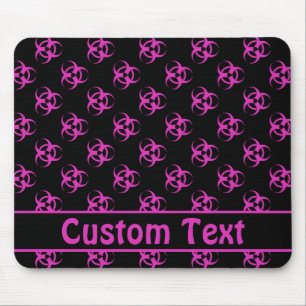 Pink Biohazard Mousepad w/ Custom Text