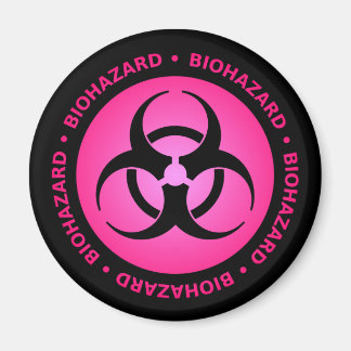 Pink Biohazard Warning Magnet