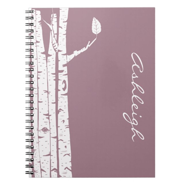 Pink Birch Trees Notebook (Front)