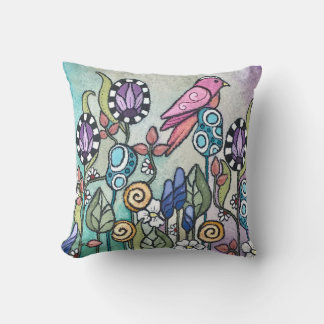 Pink Bird decorative throw pillow