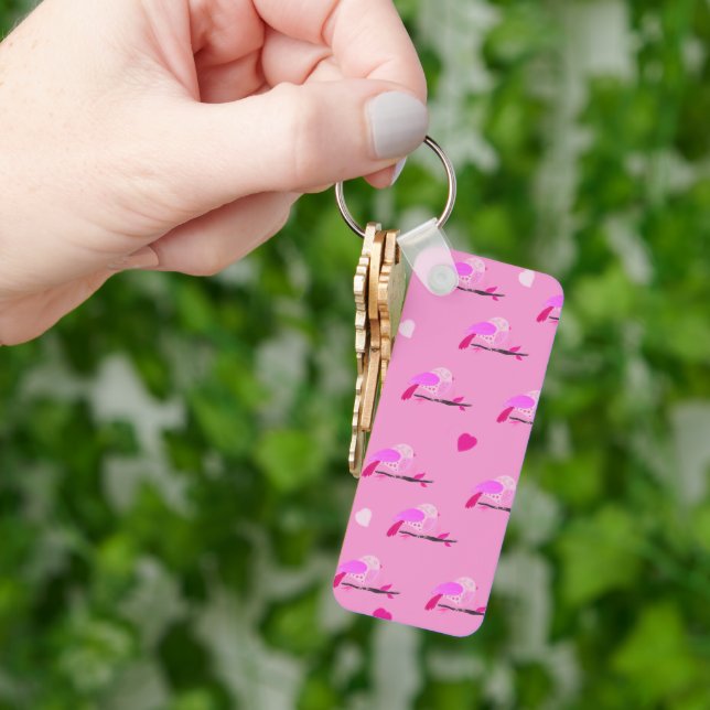 pink bird girly keychain (Hand)