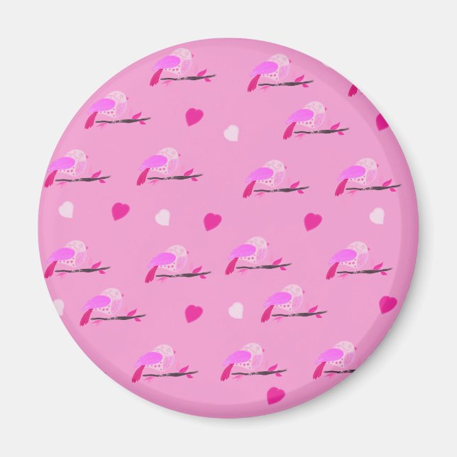 pink bird girly magnet (Front)