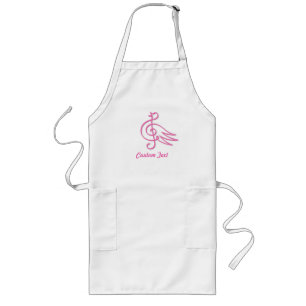 Pink bird music adult apron