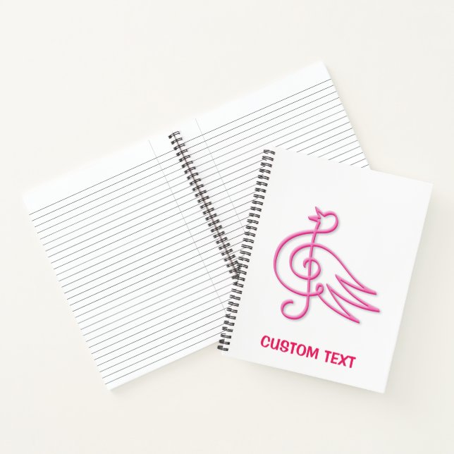 Pink Bird Music Notebook (Inside)