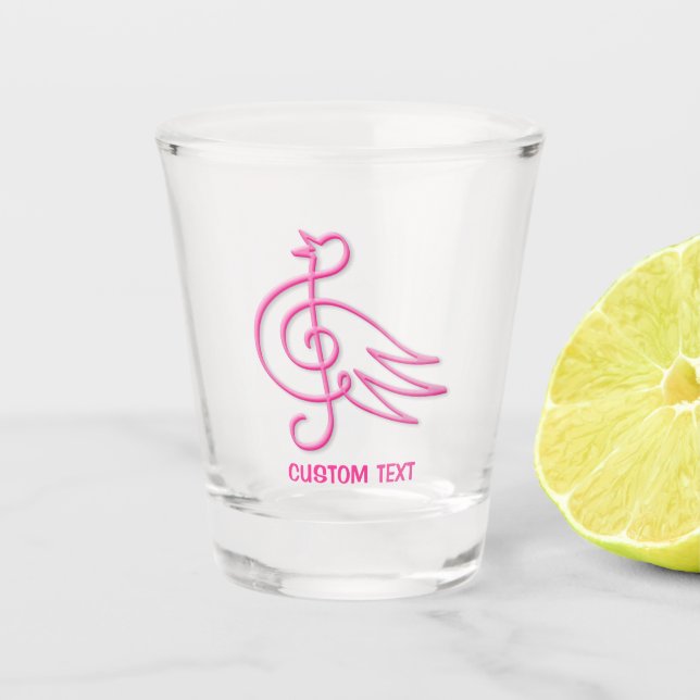 Pink Bird Music Shot Glass (Front)