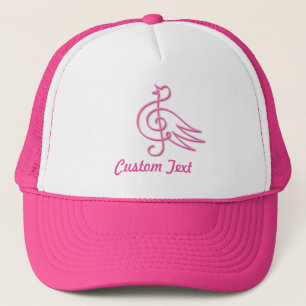 Pink bird music trucker hat