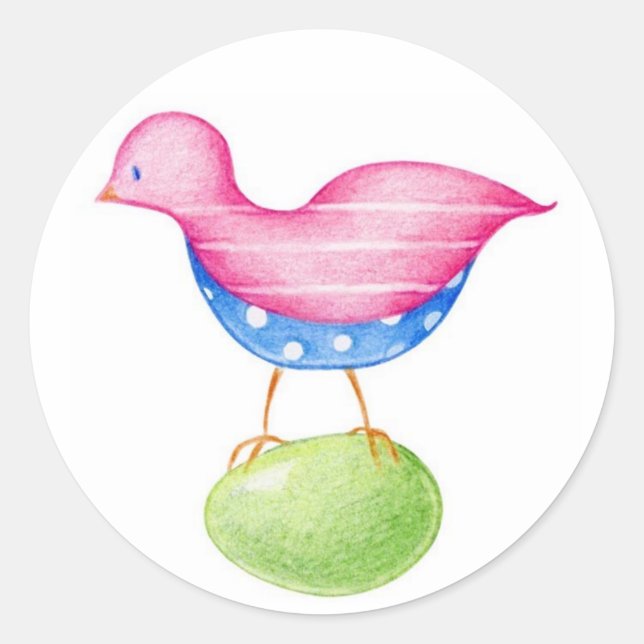 Pink Bird Sticker (Front)