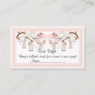 Pink Birdcage Book Raffle Tickets Enclosure Card