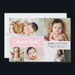 Pink Birth announcement Custom photo Baby shower<br><div class="desc">Easily personalize this beautiful and customizable Baby Girl Birth Announcement Photo Collage with Birth Stats and Pink Baby Shower Thank You, Card! This delightful product is designed to help you share the joy of your little one's arrival while expressing your gratitude for the love and support received at your baby...</div>