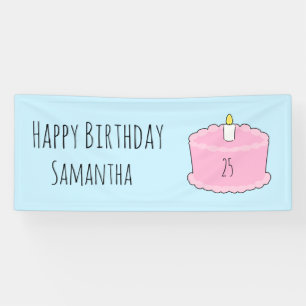 Pink birthday Cake Banner