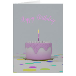 Pink Birthday Cake Card