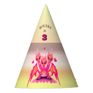 Pink Birthday Dragon Party Hat